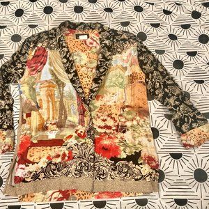 Vintage Carole Little Baroque Style Floral Blazer, Jacket, Sz 4, Made in USA